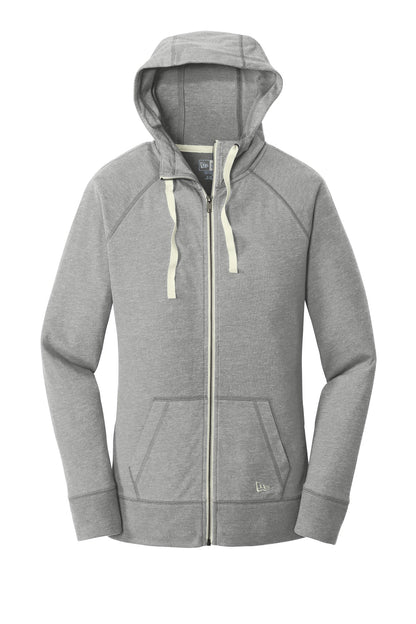New Era Women's Sueded Cotton Blend Full-Zip Hoodie. LNEA122 Shadow Grey Heather