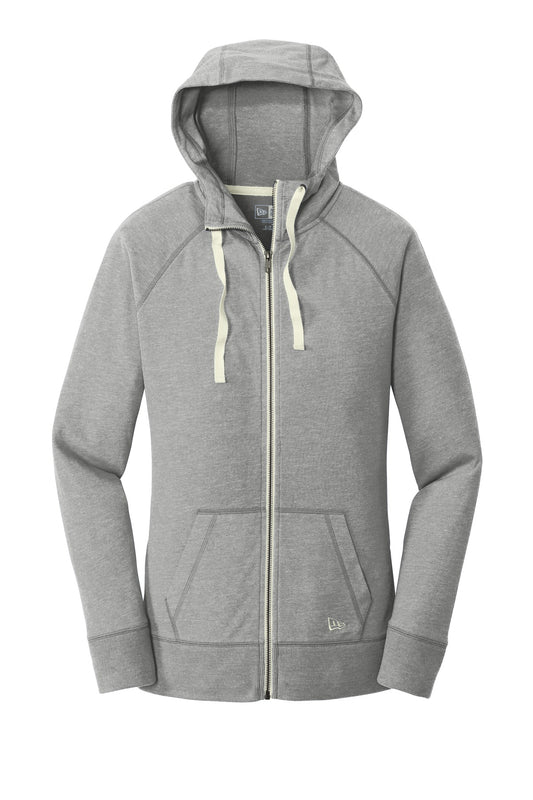 New Era Women's Sueded Cotton Blend Full-Zip Hoodie. LNEA122 Shadow Grey Heather