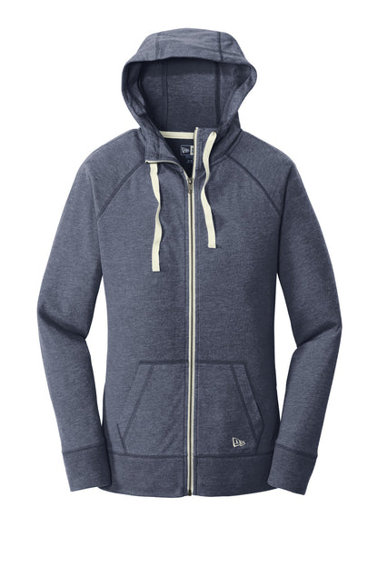 New Era Women's Sueded Cotton Blend Full-Zip Hoodie. LNEA122 True Navy Heather