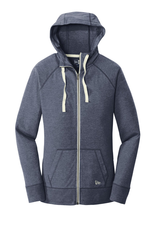 New Era Women's Sueded Cotton Blend Full-Zip Hoodie. LNEA122 True Navy Heather