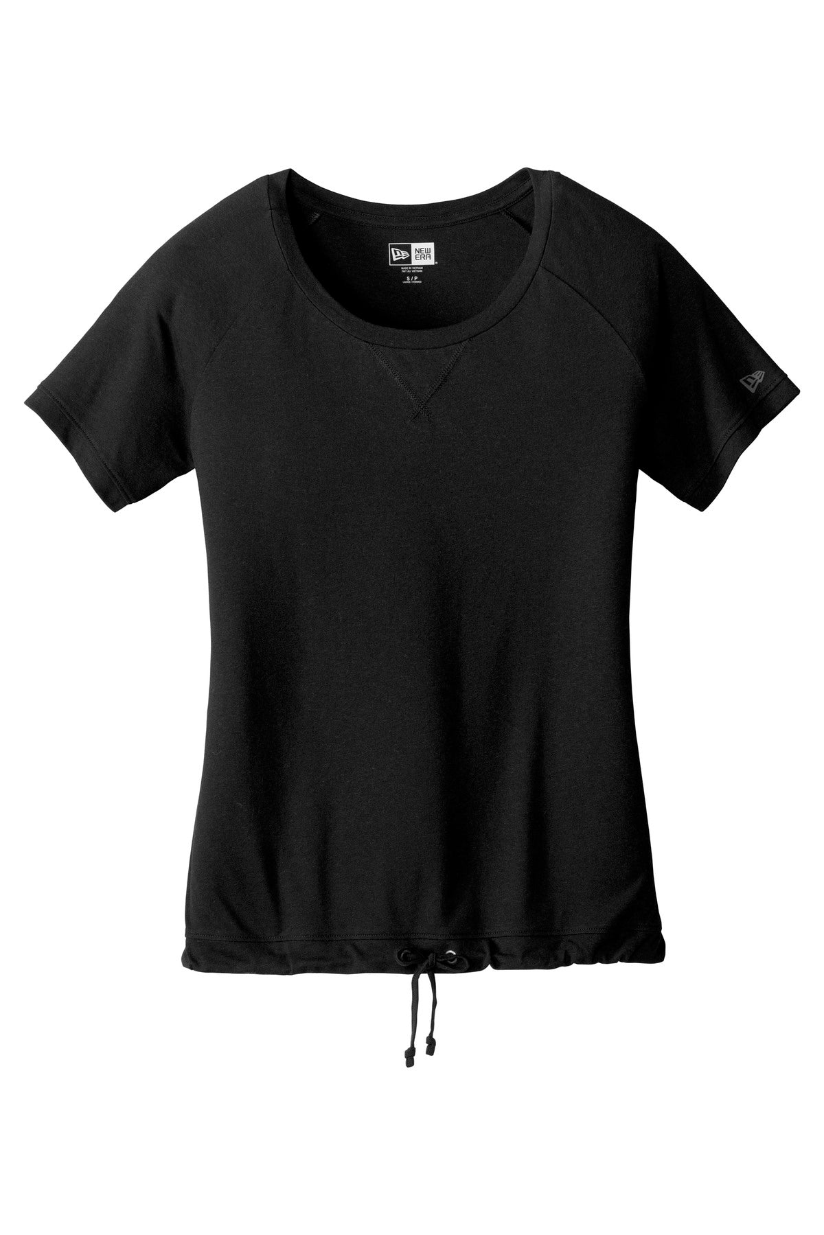 New Era  Women's Tri-Blend Performance Cinch Tee. LNEA133 Black Solid