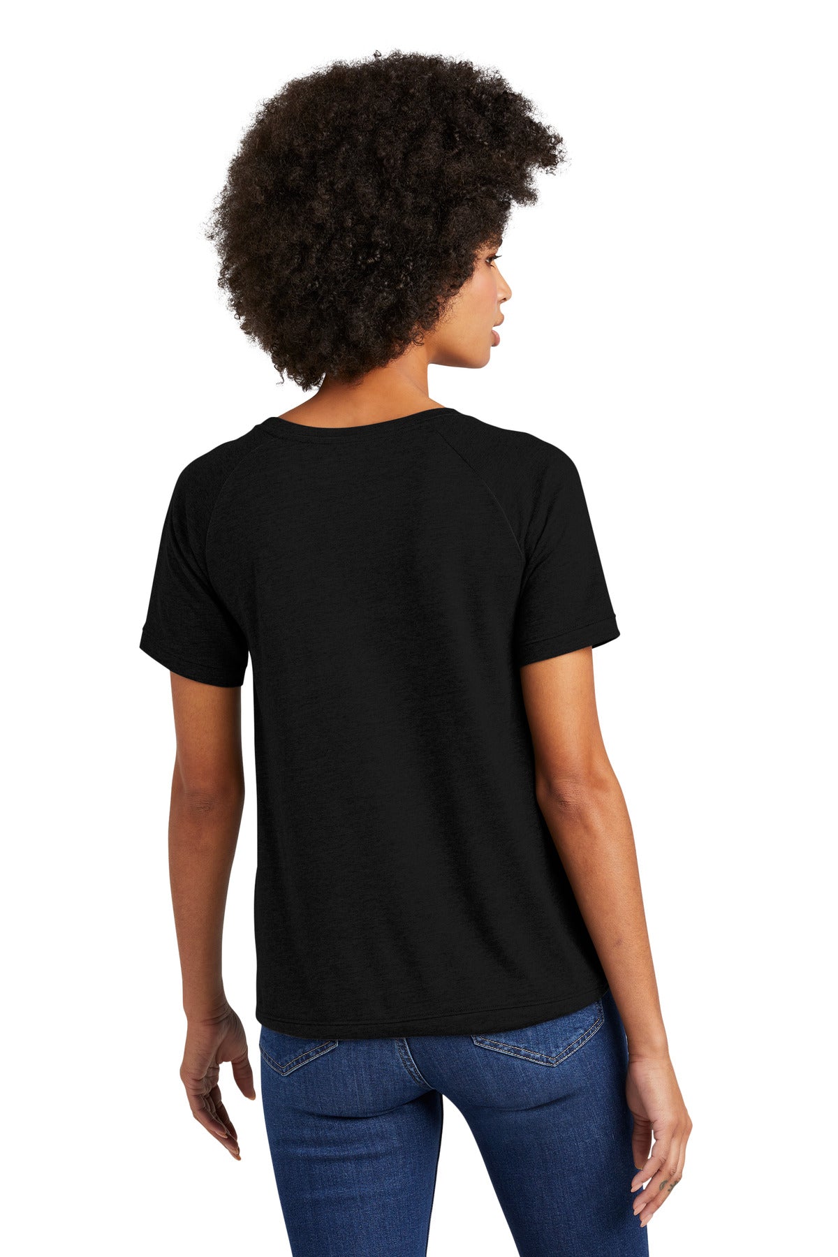 New Era  Women's Tri-Blend Performance Cinch Tee. LNEA133 Black Solid