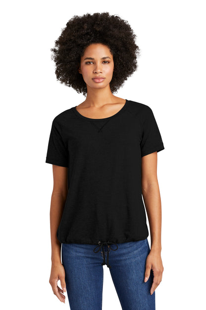 New Era  Women's Tri-Blend Performance Cinch Tee. LNEA133 Black Solid