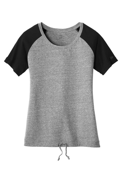 New Era  Women's Tri-Blend Performance Cinch Tee. LNEA133 Shadow Grey/ Black
