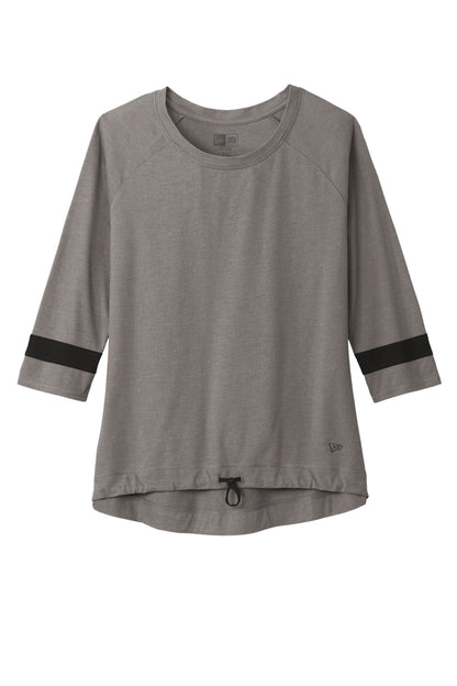 New Era  Women's Tri-Blend 3/4-Sleeve Tee LNEA136 Shadow Grey/ Black Solid