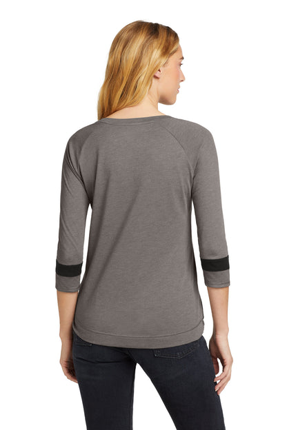 New Era  Women's Tri-Blend 3/4-Sleeve Tee LNEA136 Shadow Grey/ Black Solid
