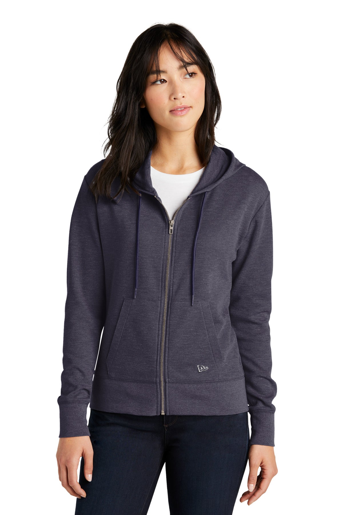 New Era Women's Thermal Full-Zip Hoodie LNEA141 True Navy Heather