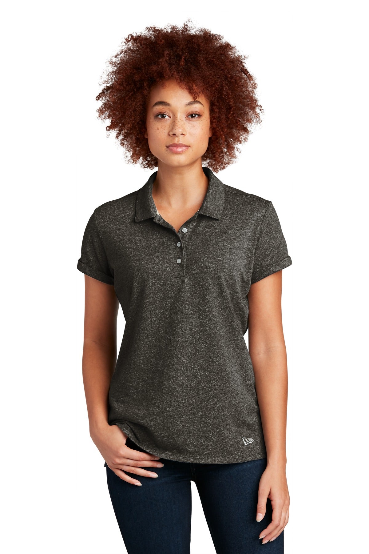 New Era  Women's Slub Twist Polo LNEA301 Black Twist