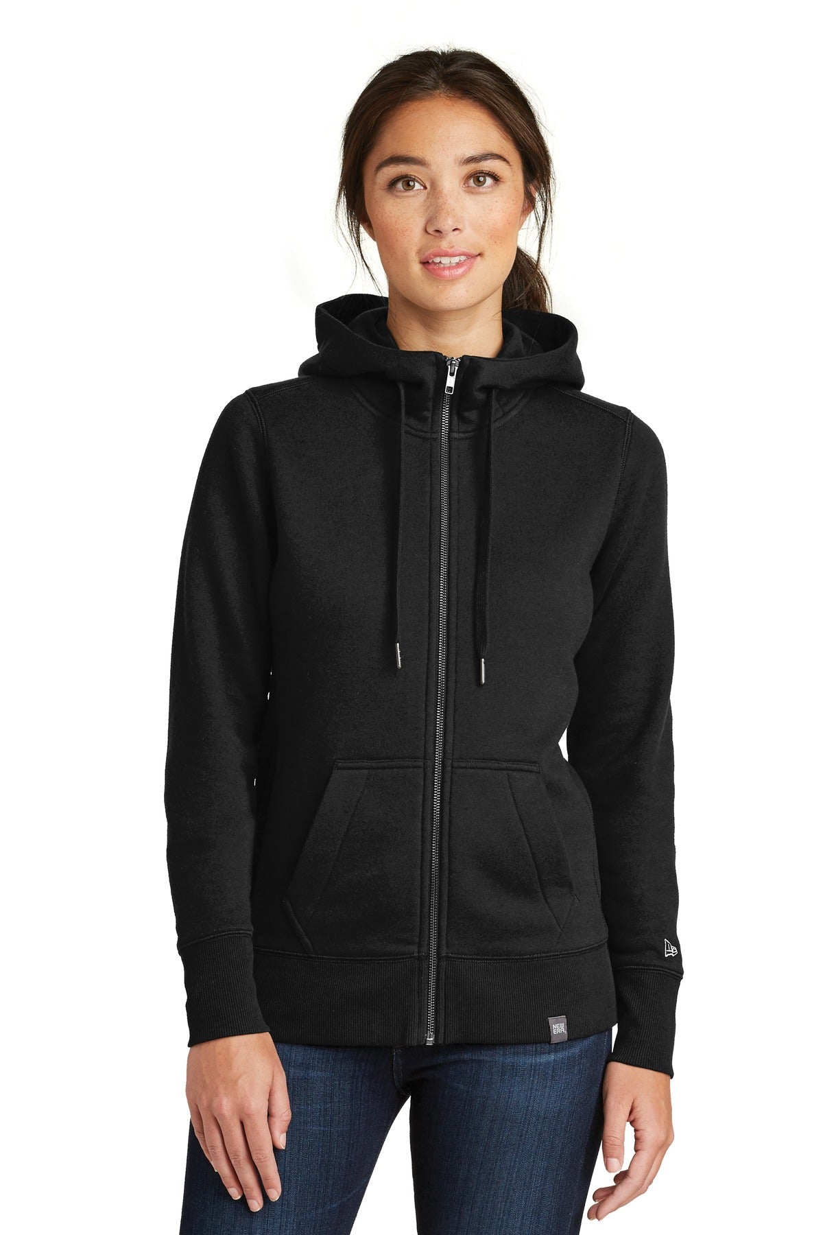 New Era  Women's French Terry Full-Zip Hoodie. LNEA502 Black