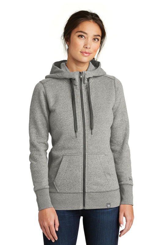 New Era  Women's French Terry Full-Zip Hoodie. LNEA502 Light Graphite Twist