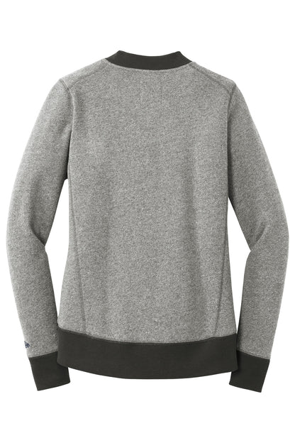 New Era Women's French Terry Baseball Full-Zip. LNEA503 Light Graphite Twist/ Graphite