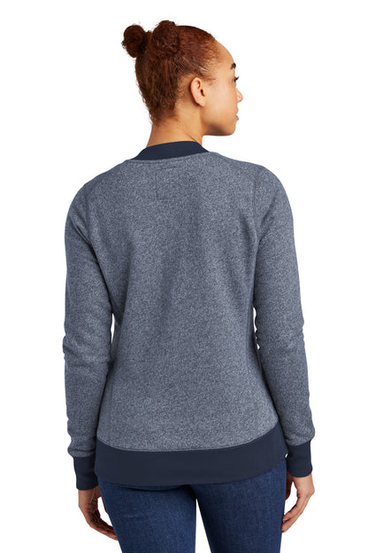 New Era Women's French Terry Baseball Full-Zip. LNEA503 True Navy Twist/ True Navy