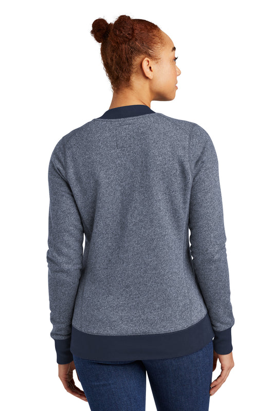 New Era Women's French Terry Baseball Full-Zip. LNEA503 True Navy Twist/ True Navy