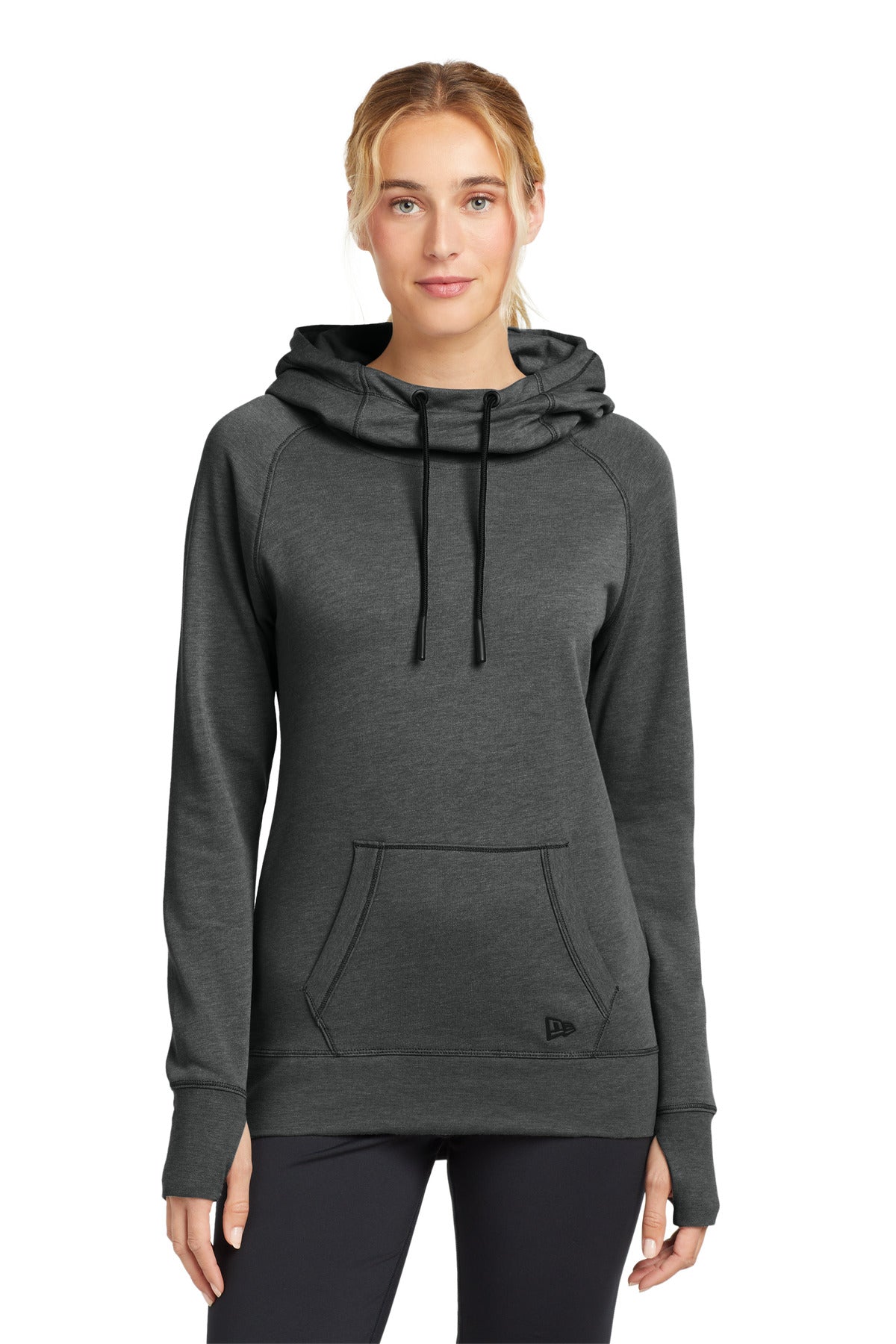 New Era  Women's Tri-Blend Fleece Pullover Hoodie. LNEA510 Black Heather