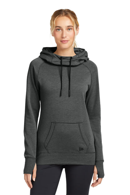 New Era  Women's Tri-Blend Fleece Pullover Hoodie. LNEA510 Black Heather