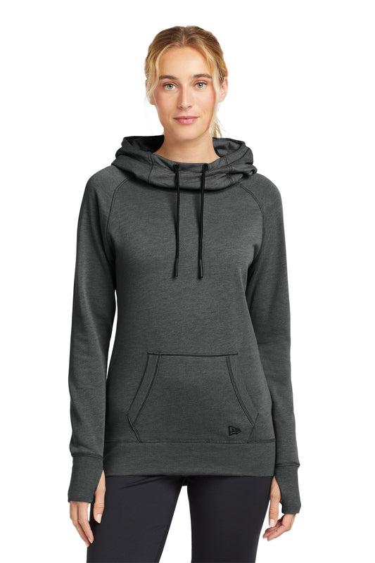 New Era  Women's Tri-Blend Fleece Pullover Hoodie. LNEA510 Black Heather