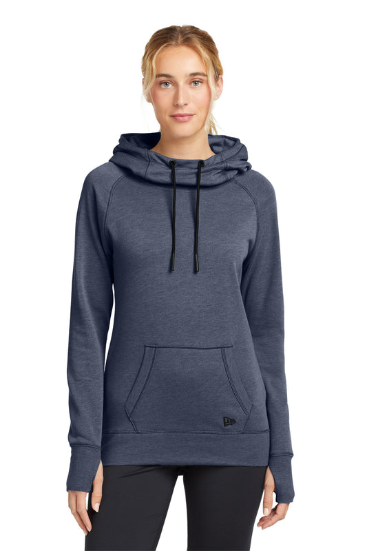 New Era  Women's Tri-Blend Fleece Pullover Hoodie. LNEA510 True Navy Heather