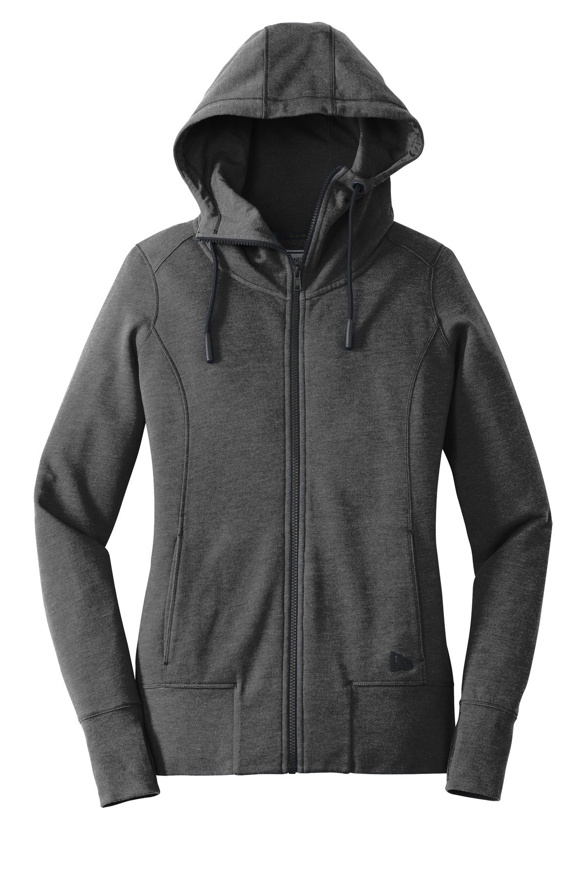 New Era  Women's Tri-Blend Fleece Full-Zip Hoodie. LNEA511 Black Heather