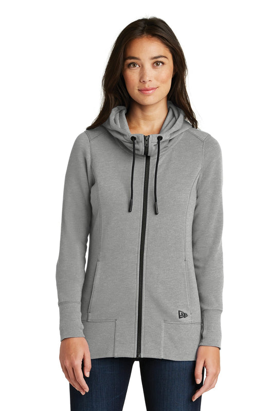 New Era  Women's Tri-Blend Fleece Full-Zip Hoodie. LNEA511 Shadow Grey Heather