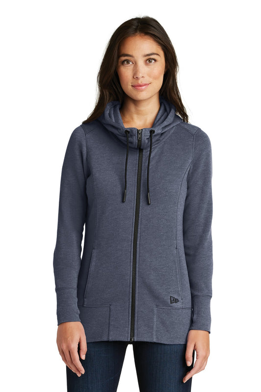 New Era  Women's Tri-Blend Fleece Full-Zip Hoodie. LNEA511 True Navy Heather