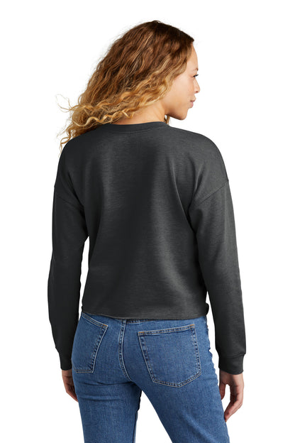 New Era Women's Tri-Blend Fleece Crop Crew LNEA514 Black Heather