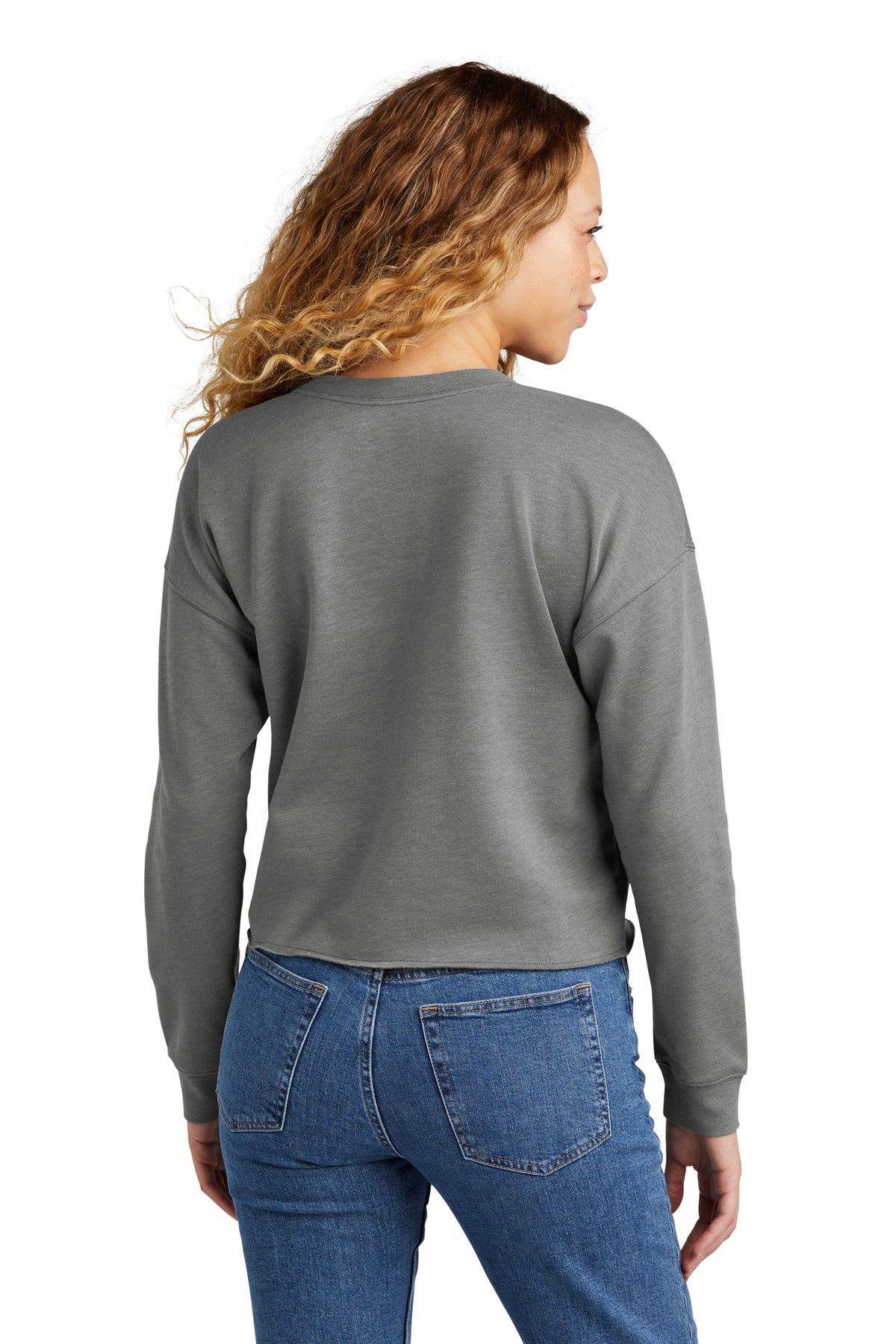 New Era Women's Tri-Blend Fleece Crop Crew LNEA514 Shadow Grey Heather