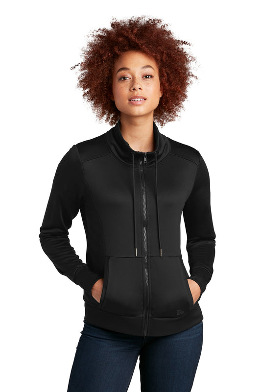New Era Women's Performance Terry Full-Zip Cowl LNEA530 Black