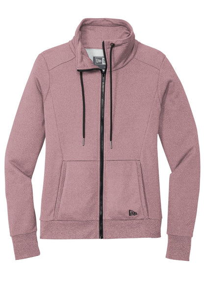 New Era Women's Performance Terry Full-Zip Cowl LNEA530 Dusty Mauve Heather