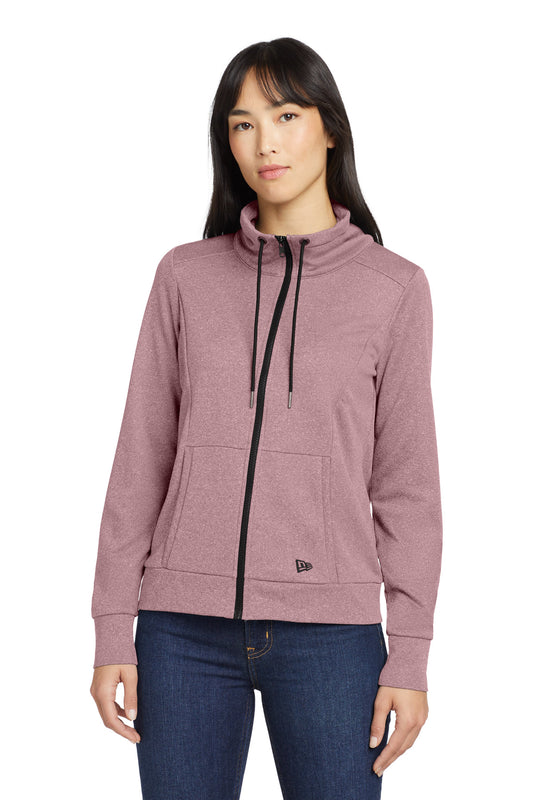 New Era Women's Performance Terry Full-Zip Cowl LNEA530 Dusty Mauve Heather