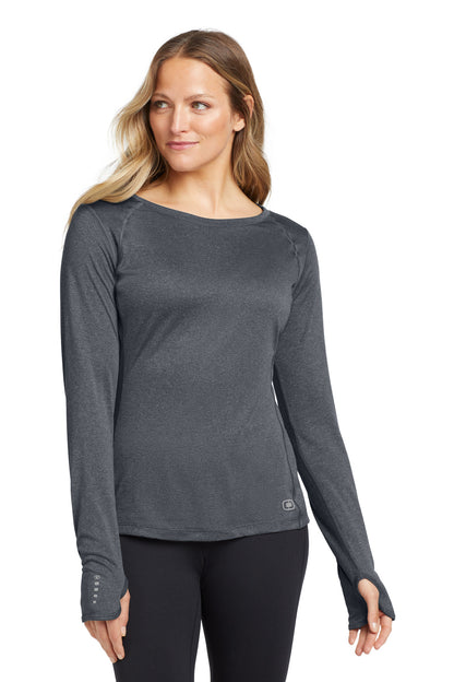 OGIO Women's Long Sleeve Pulse Crew LOE321 Gear Grey
