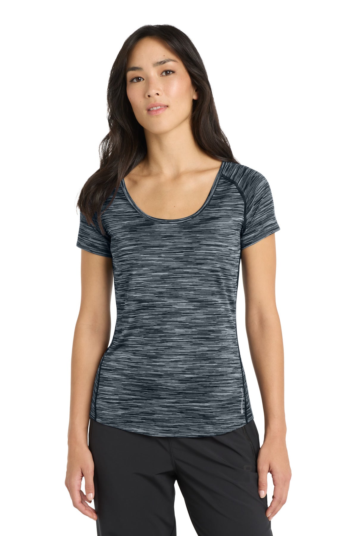 OGIO Women's Verge Scoop Neck LOE326 Blacktop Space Dye