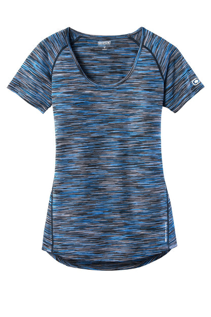 OGIO Women's Verge Scoop Neck LOE326 Electric Blue Space Dye