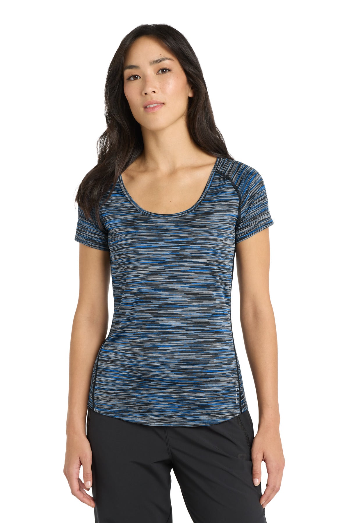 OGIO Women's Verge Scoop Neck LOE326 Electric Blue Space Dye