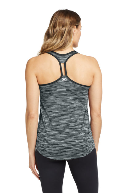 OGIO Women's Verge Racerback Tank LOE327 Blacktop Space Dye