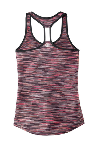 OGIO Women's Verge Racerback Tank LOE327 Fierce Coral Space Dye
