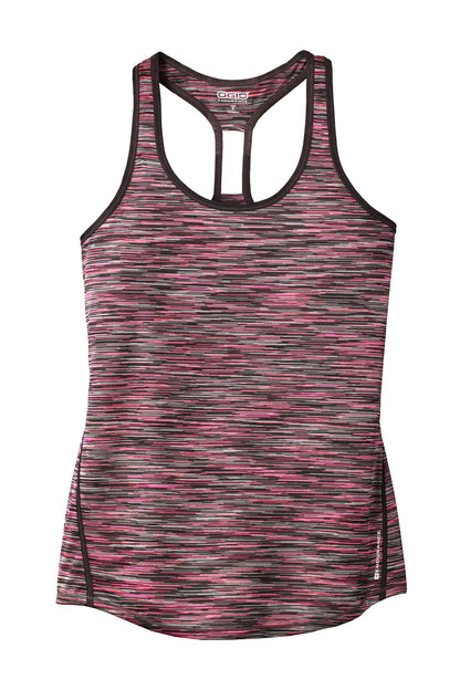 OGIO Women's Verge Racerback Tank LOE327 Fierce Coral Space Dye