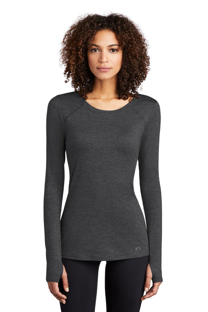 OGIO Women's Force Long Sleeve Tee LOE340 Blacktop Heather
