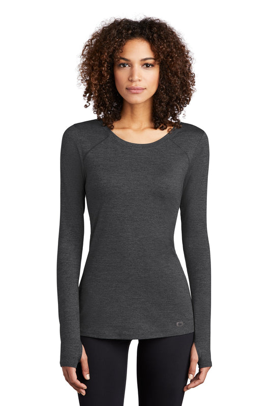 OGIO Women's Force Long Sleeve Tee LOE340 Blacktop Heather