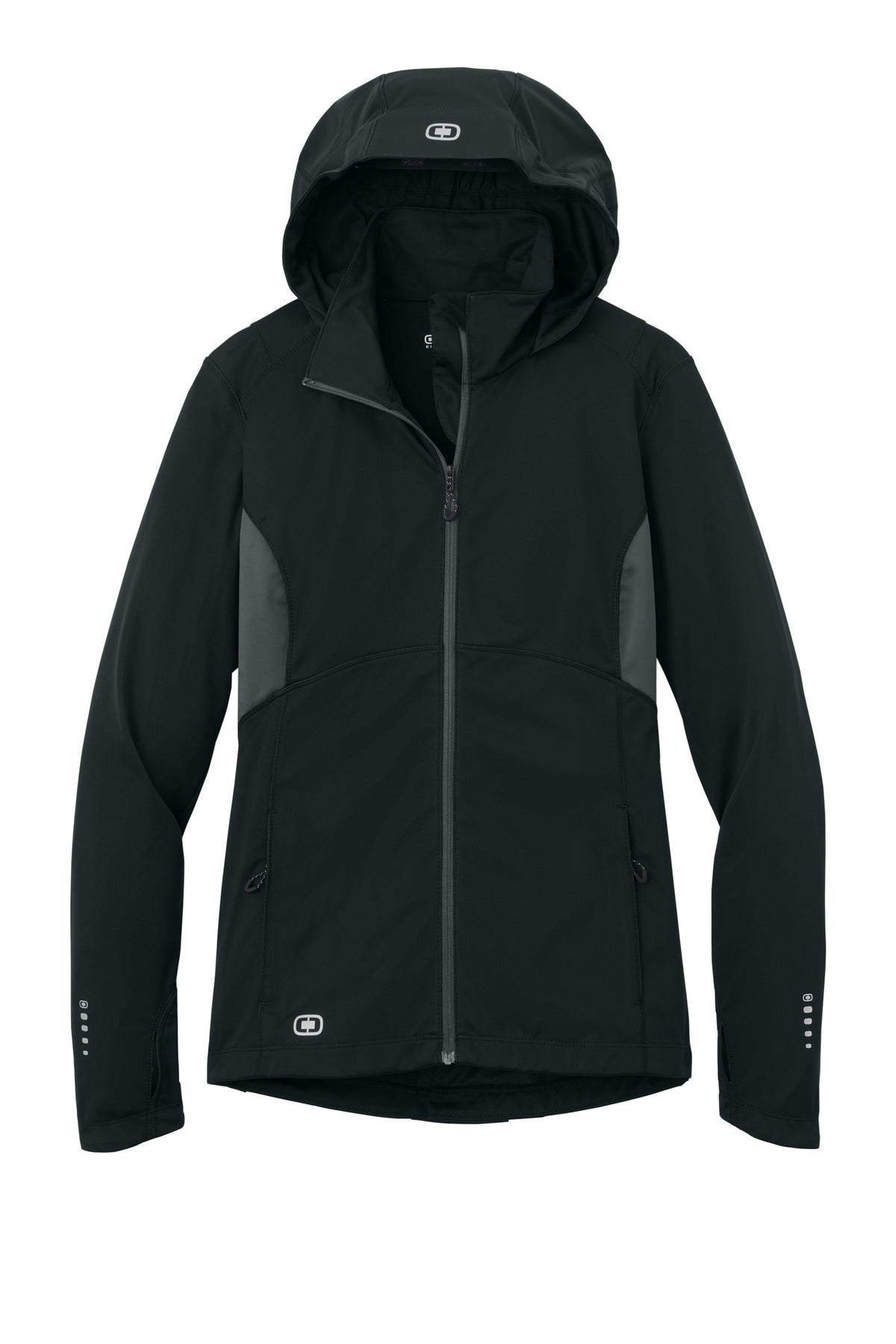 OGIO Women's Pivot Soft Shell LOE721 Blacktop/ Gear Grey