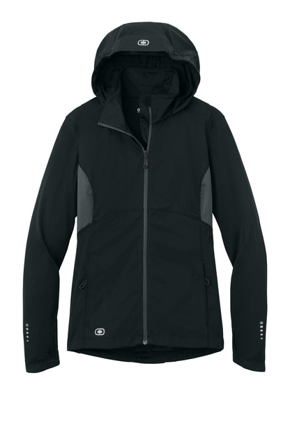 OGIO Women's Pivot Soft Shell LOE721 Blacktop/ Gear Grey