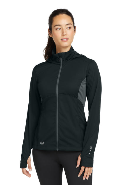 OGIO Women's Pivot Soft Shell LOE721 Blacktop/ Gear Grey