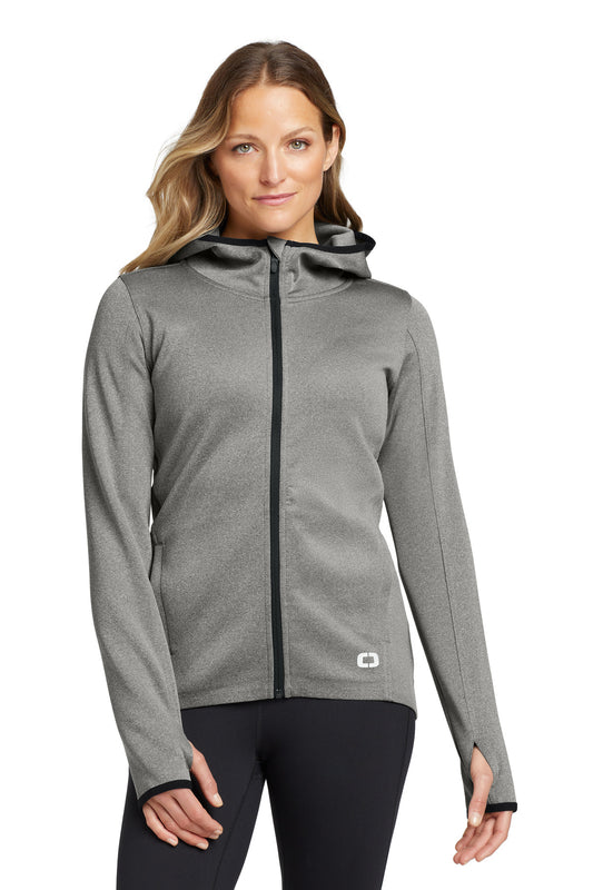 OGIO Women's Stealth Full-Zip Jacket LOE728 Heather Grey