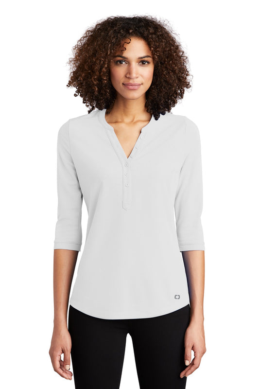 OGIO Women's Jewel Henley LOG104 Bright White