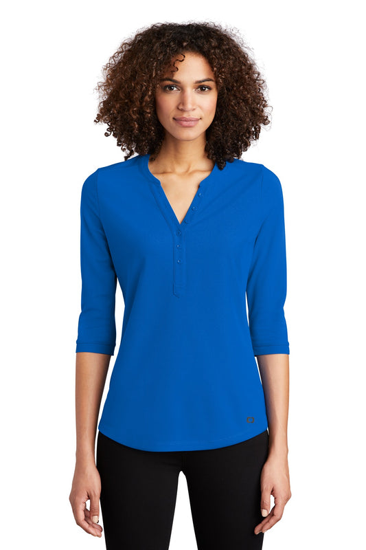 OGIO Women's Jewel Henley LOG104 Electric Blue