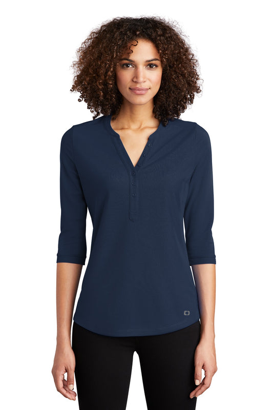 OGIO Women's Jewel Henley LOG104 Navy