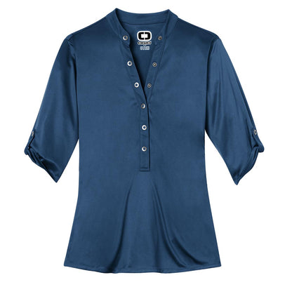 OGIO Crush Henley LOG111 Blue Indigo