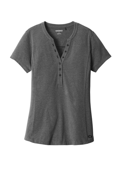 OGIO Women's Tread Henley LOG136 Blacktop Heather