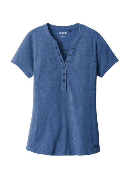 OGIO Women's Tread Henley LOG136 Blue Heather