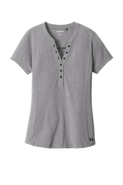OGIO Women's Tread Henley LOG136 Grey Heather