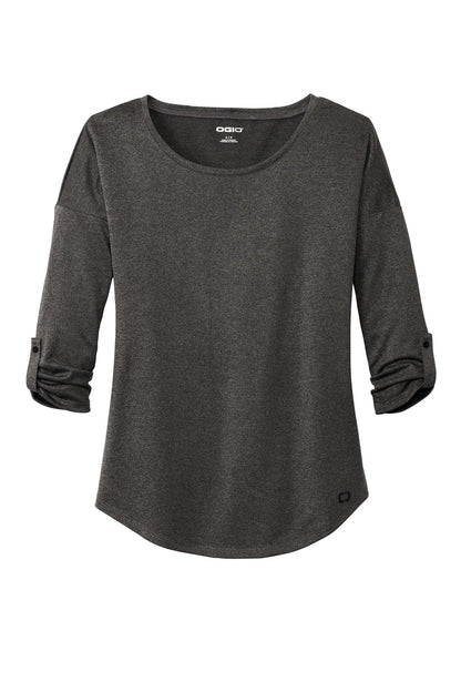 OGIO Women's Gravitate Scoop 3/4-Sleeve  LOG141 Dark Heather Grey